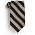 School Stripes Black Tie - Black/Khaki Beige
